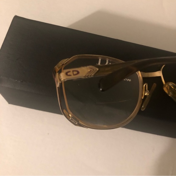 CHRISTIAN DIOR 60s 70s Vintage 2227 48 Butterfly Gold Frame Eyeglasses 55-16mm - Picture 14 of 16